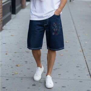 Platinum Gear Jeans -  Y2K - Stylish Embellished Denim Shorts - Men 32